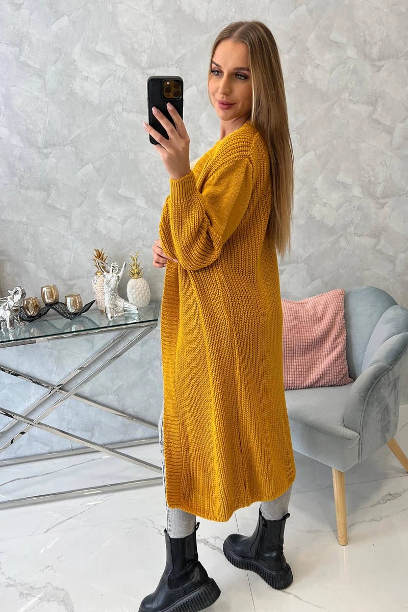 Long cardigan 2019 - 2 / – Mustard цвет / color | Lexline Fashion
