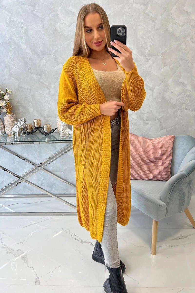 Long cardigan 2019 - 2 / – Mustard цвет / color | Lexline Fashion