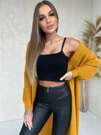 Long cardigan 2019 - 2 / – Mustard цвет / color | Lexline Fashion