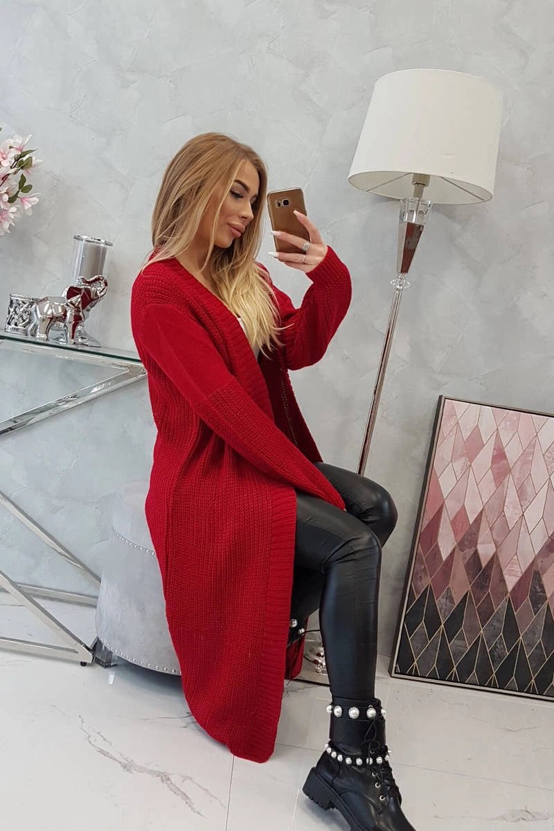 Long cardigan 2019 - 2 / – Red цвет / color | Lexline Fashion