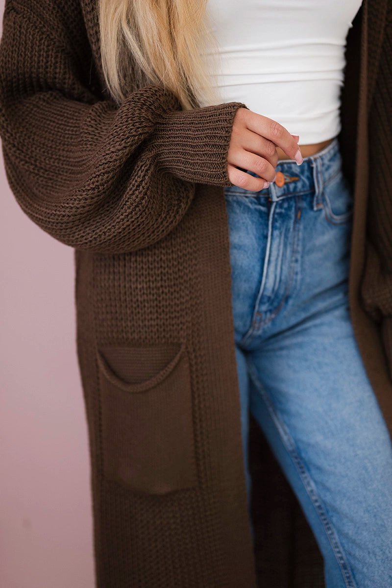 Long cardigan IT - 8 / – Brown цвет / color | Lexline Fashion
