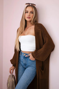 Long cardigan IT - 8 / – Chocolate цвет / color | Lexline Fashion