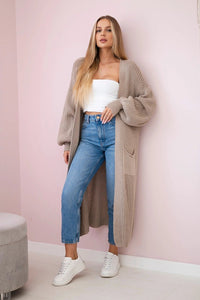 Long cardigan IT - 8 / – Dark || beige цвет / color | Lexline Fashion
