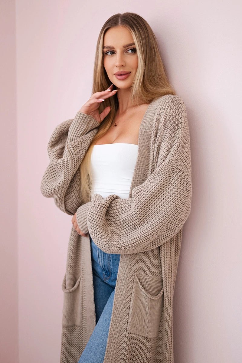 Long cardigan IT - 8 / – Dark || beige цвет / color | Lexline Fashion
