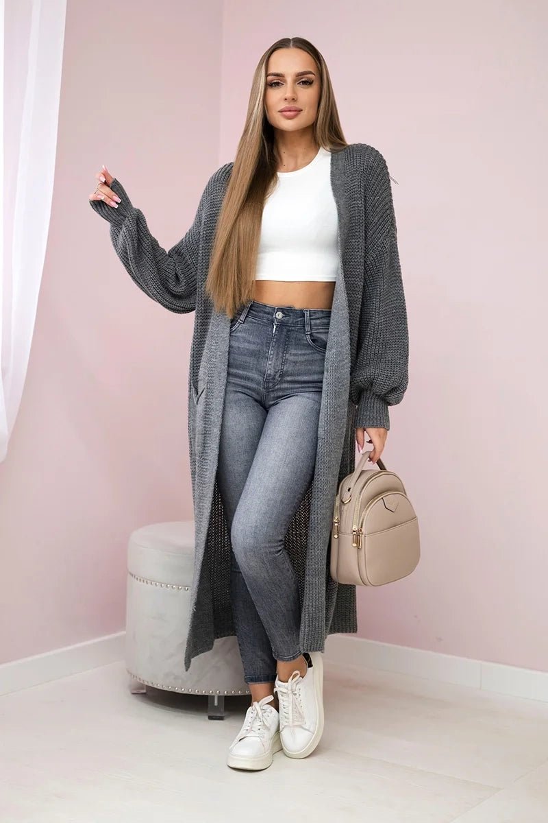 Long cardigan IT - 8 / – Graphite цвет / color | Lexline Fashion