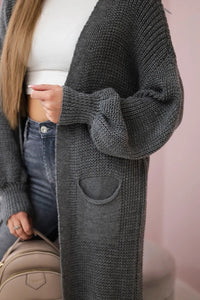 Long cardigan IT - 8 / – Graphite цвет / color | Lexline Fashion