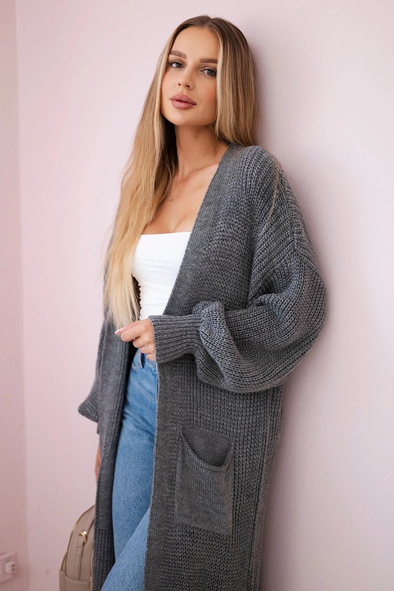 Long cardigan IT - 8 / – Gray || Dark цвет / color | Lexline Fashion