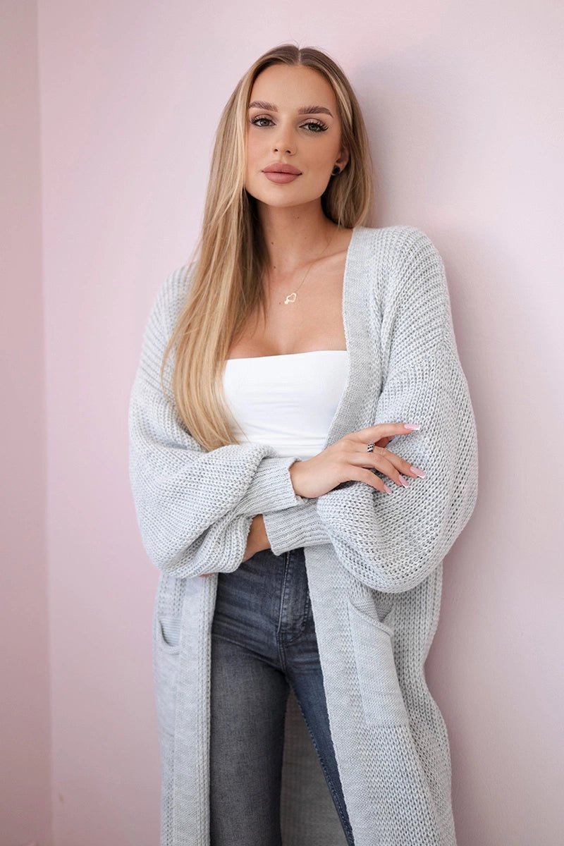 Long cardigan IT - 8 / – Gray || Light цвет / color | Lexline Fashion