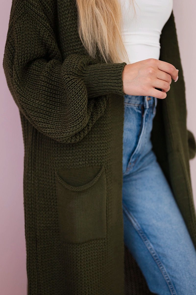Long cardigan IT - 8 / – Khaki цвет / color | Lexline Fashion