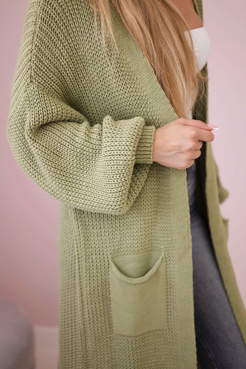 Long cardigan IT - 8 / – Khaki || Light цвет / color | Lexline Fashion