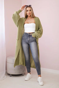 Long cardigan IT - 8 / – Khaki || Light цвет / color | Lexline Fashion