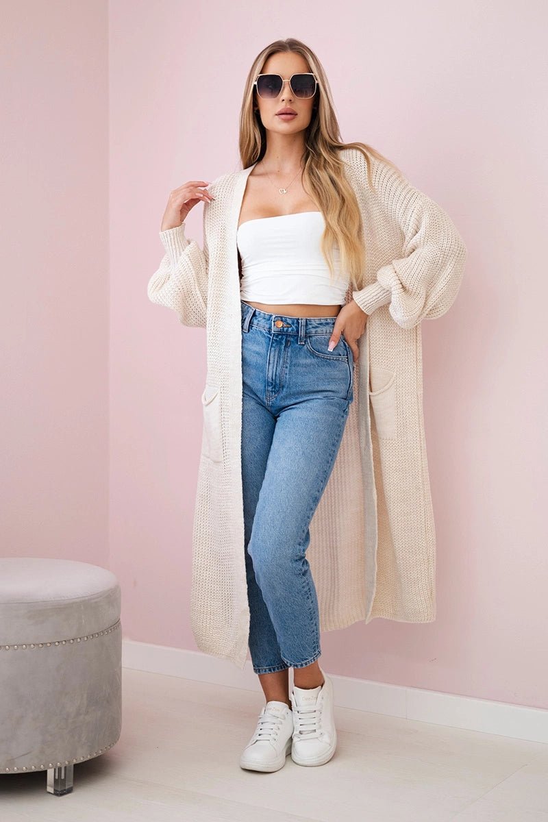 Long cardigan IT - 8 / – Light || Beige цвет / color | Lexline Fashion