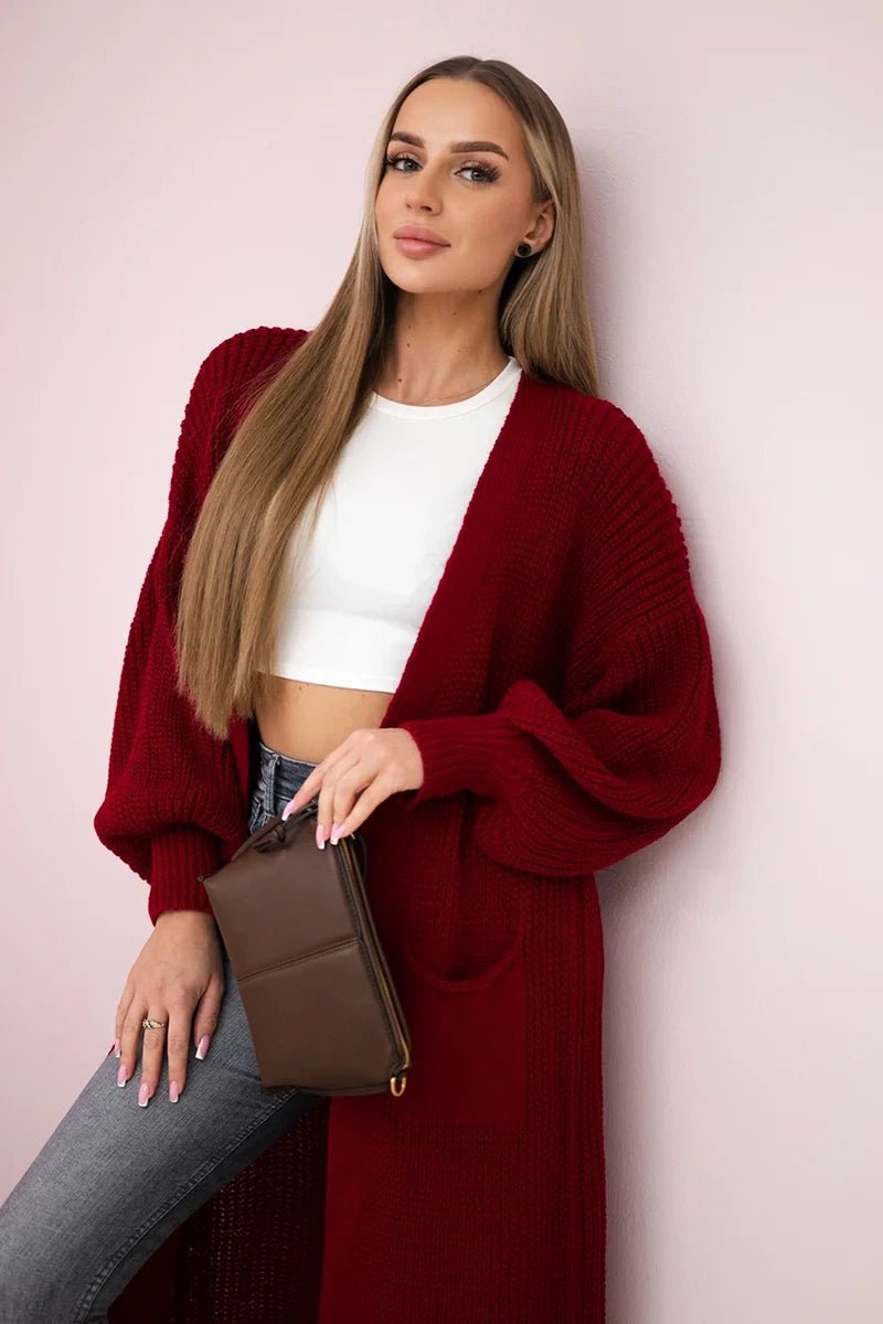 Long cardigan IT - 8 / – Maroon цвет / color | Lexline Fashion