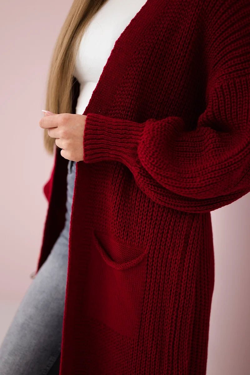 Long cardigan IT - 8 / – Maroon цвет / color | Lexline Fashion