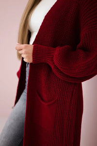 Long cardigan IT - 8 / – Maroon цвет / color | Lexline Fashion