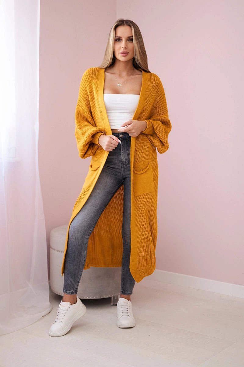 Long cardigan IT - 8 / – Mustard цвет / color | Lexline Fashion