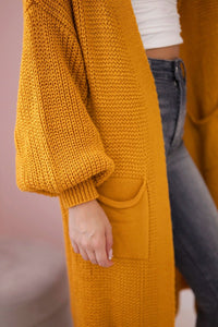 Long cardigan IT - 8 / – Mustard цвет / color | Lexline Fashion