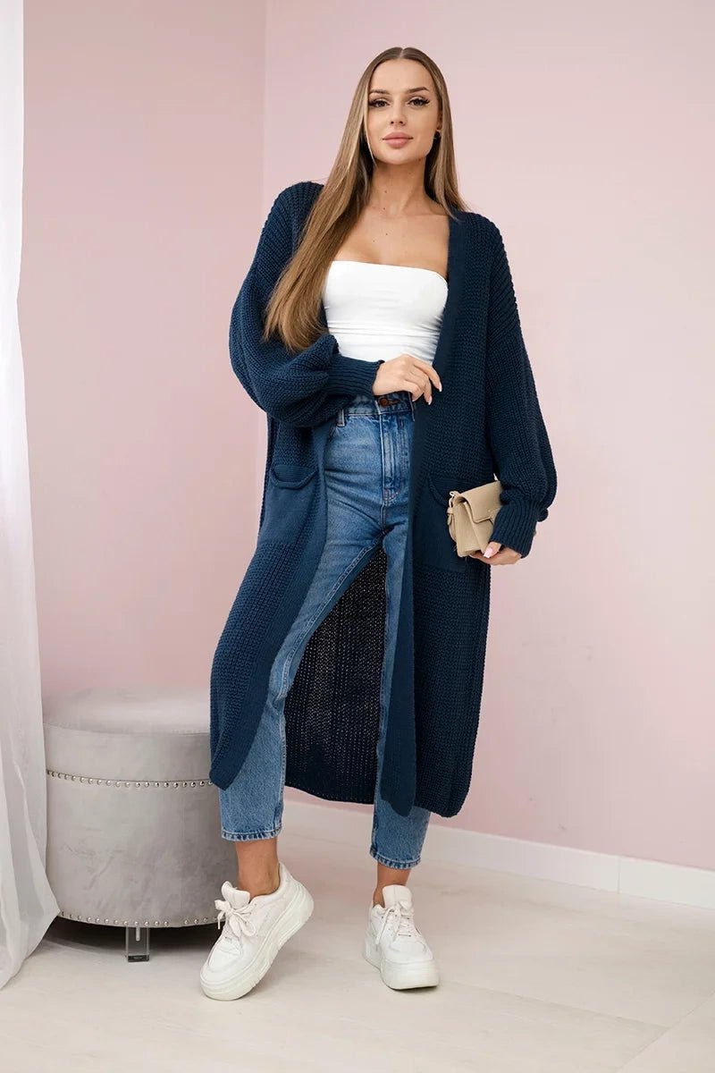 Long cardigan IT - 8 / – Navy blue цвет / color | Lexline Fashion