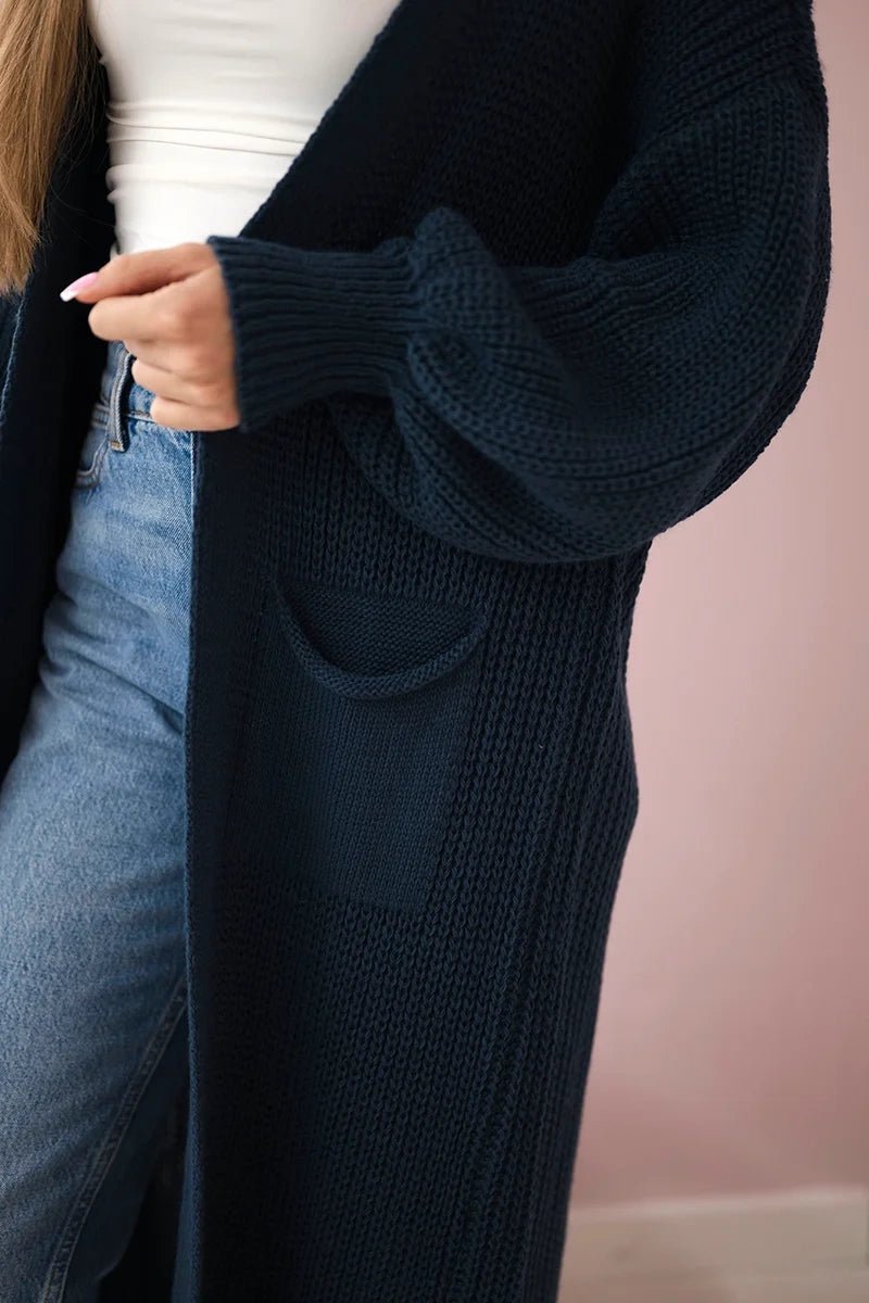 Long cardigan IT - 8 / – Navy blue цвет / color | Lexline Fashion