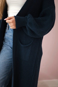 Long cardigan IT - 8 / – Navy blue цвет / color | Lexline Fashion