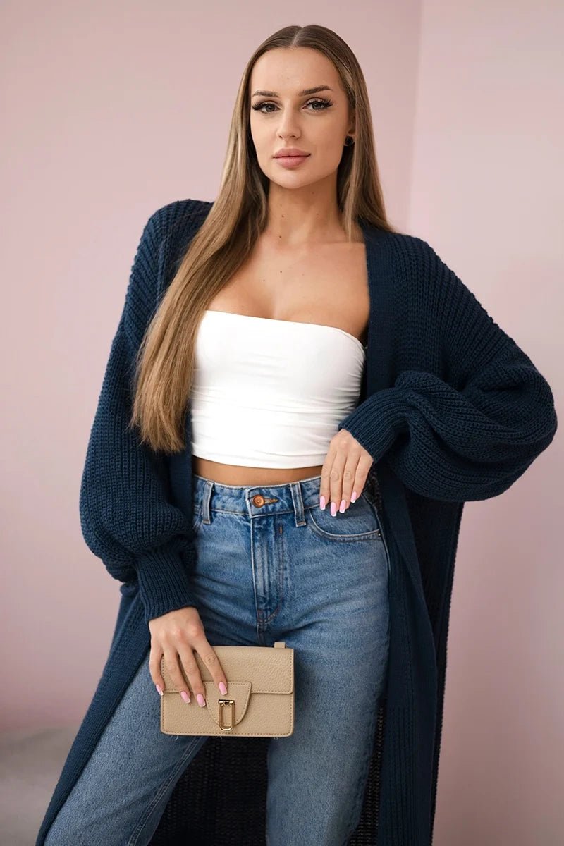 Long cardigan IT - 8 / – Navy blue цвет / color | Lexline Fashion