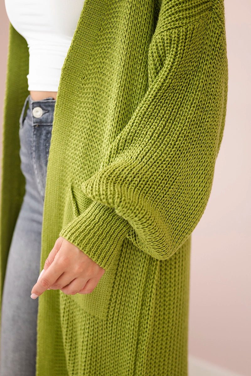 Long cardigan IT - 8 / – Olive цвет / color | Lexline Fashion