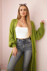 Long cardigan IT - 8 / – Olive цвет / color | Lexline Fashion
