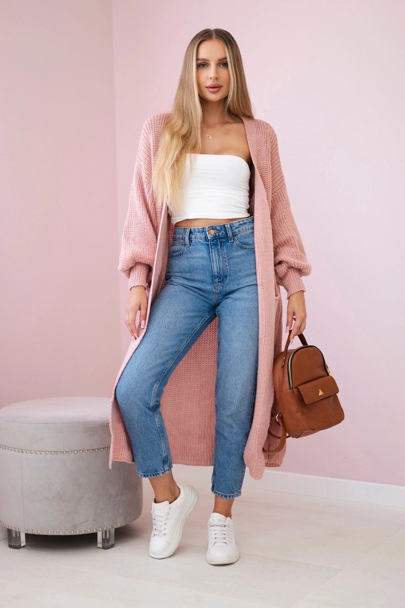 Long cardigan IT - 8 / – Powder цвет / color | Lexline Fashion