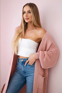 Long cardigan IT - 8 / – Powder цвет / color | Lexline Fashion