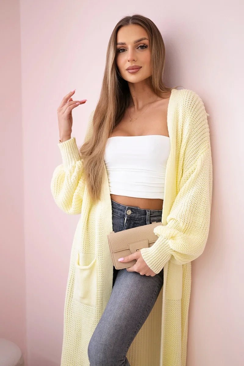 Long cardigan IT - 8 / – Yellow цвет / color | Lexline Fashion