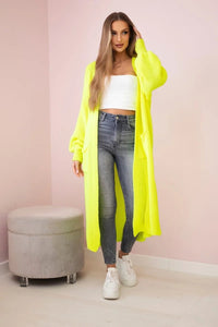 Long cardigan IT - 8 / – Yellow neon цвет / color | Lexline Fashion