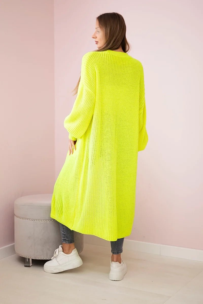 Long cardigan IT - 8 / – Yellow neon цвет / color | Lexline Fashion