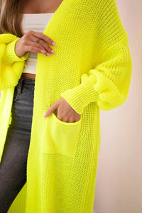 Long cardigan IT - 8 / – Yellow neon цвет / color | Lexline Fashion