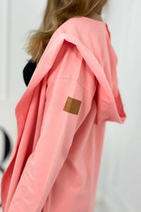 Long cardigan with hood 9077 / – Apricot цвет / color | Lexline Fashion