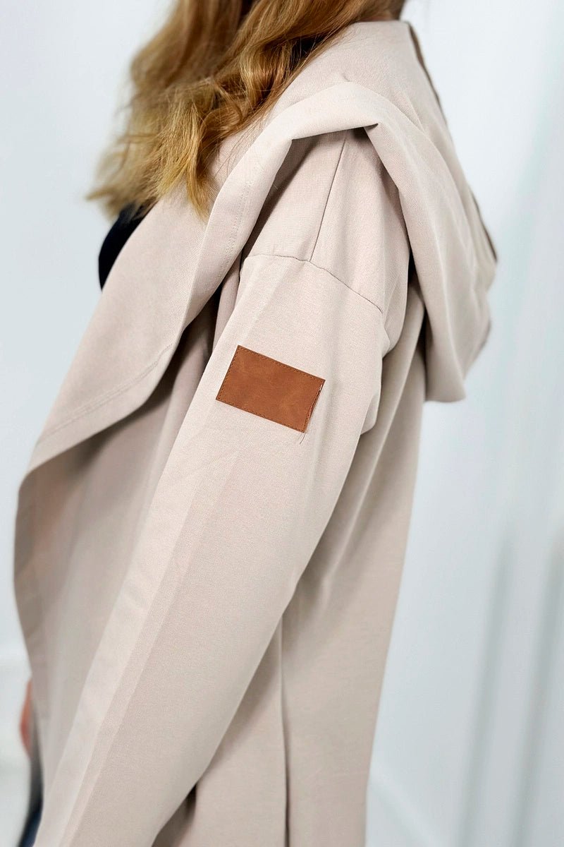 Long cardigan with hood 9077 / – Beige цвет / color | Lexline Fashion