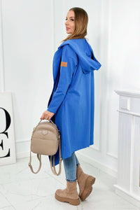 Long cardigan with hood 9077 / – Blue cornflower цвет / color | Lexline Fashion