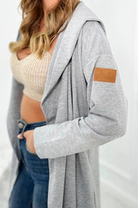 Long cardigan with hood 9077 / – Gray цвет / color | Lexline Fashion