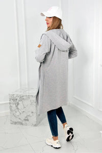 Long cardigan with hood 9077 / – Gray цвет / color | Lexline Fashion