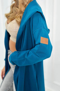 Long cardigan with hood 9077 / – Marine цвет / color | Lexline Fashion
