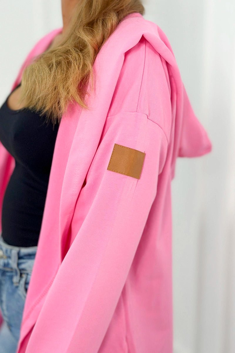 Long cardigan with hood 9077 / – Pink || Light цвет / color | Lexline Fashion