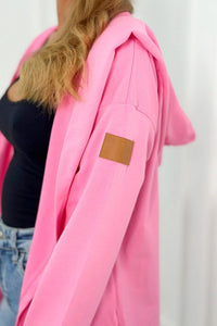 Long cardigan with hood 9077 / – Pink || Light цвет / color | Lexline Fashion