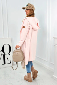 Long cardigan with hood 9077 / – Powder || Light цвет / color | Lexline Fashion