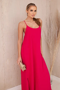 Long dress with straps 6418 / – Fuchsia цвет / color | Lexline Fashion