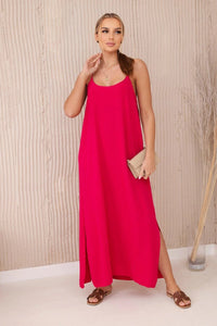 Long dress with straps 6418 / – Fuchsia цвет / color | Lexline Fashion