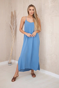 Long dress with straps 6418 / – Jeans цвет / color | Lexline Fashion