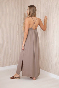 Long dress with straps 6418 / – Jeans цвет / color | Lexline Fashion