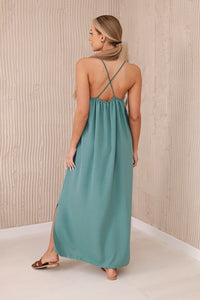 Long dress with straps 6418 / – Mint || Dark цвет / color | Lexline Fashion