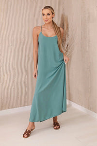 Long dress with straps 6418 / – Mint || Dark цвет / color | Lexline Fashion