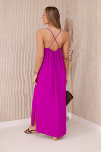 Long dress with straps 6418 / – Purple цвет / color | Lexline Fashion