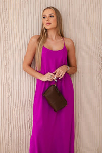 Long dress with straps 6418 / – Purple цвет / color | Lexline Fashion
